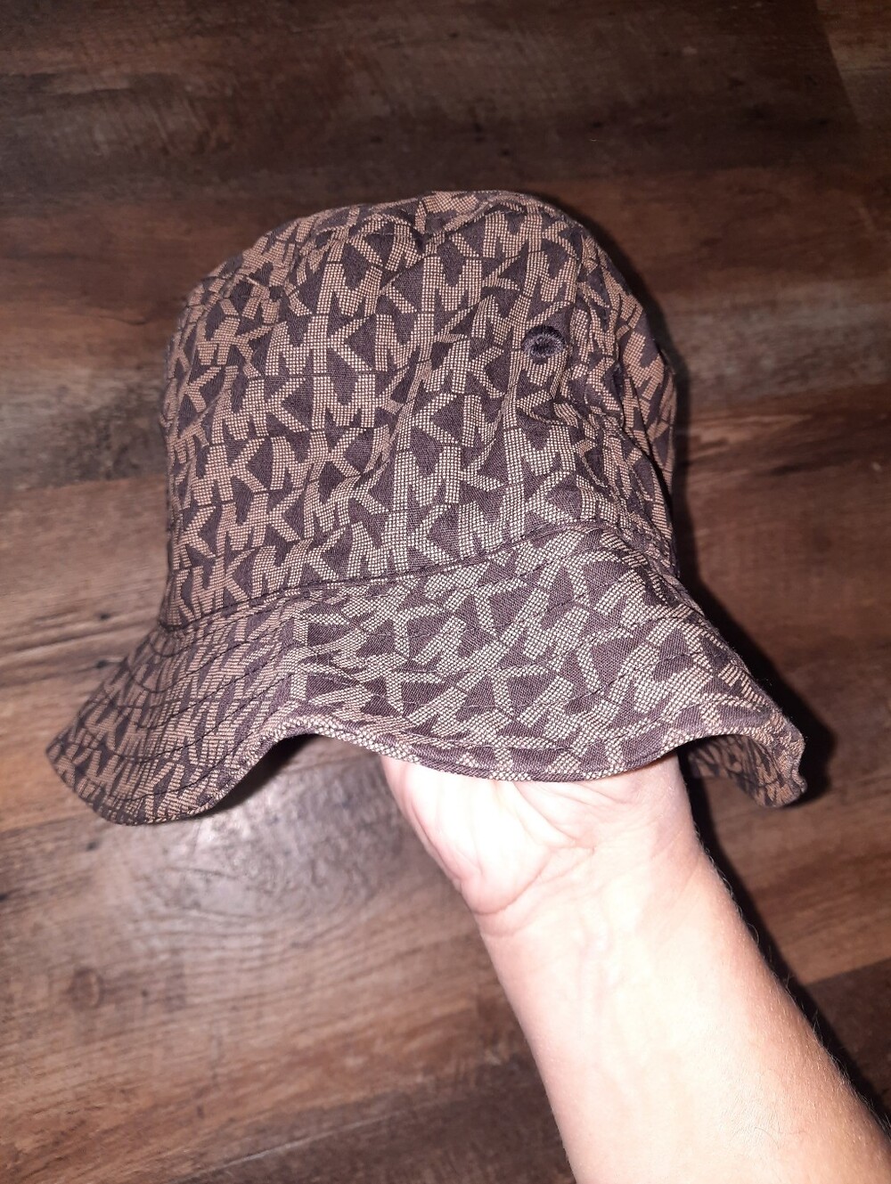Michael Kors Monogram Bucket Hat in Brown